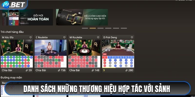 Danh sách những thương hiệu hợp tác với sảnh 