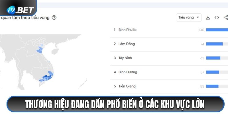 Thương hiệu đang dần phổ biến ở các khu vực lớn